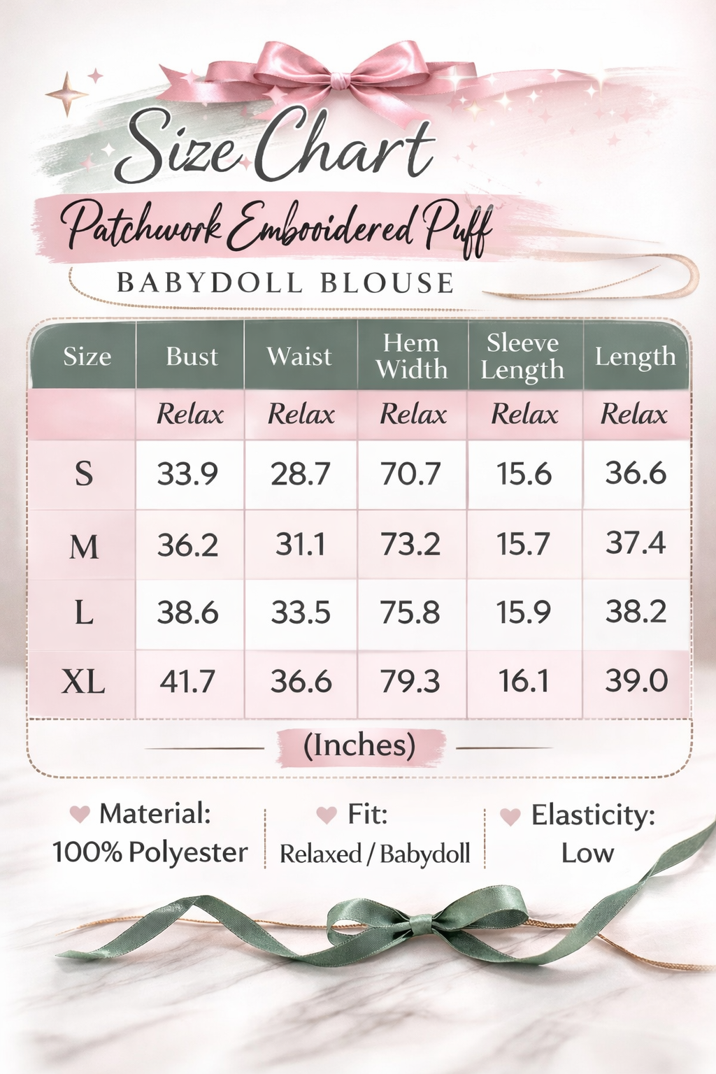 π Sweet Sage Embroidered Babydoll Top