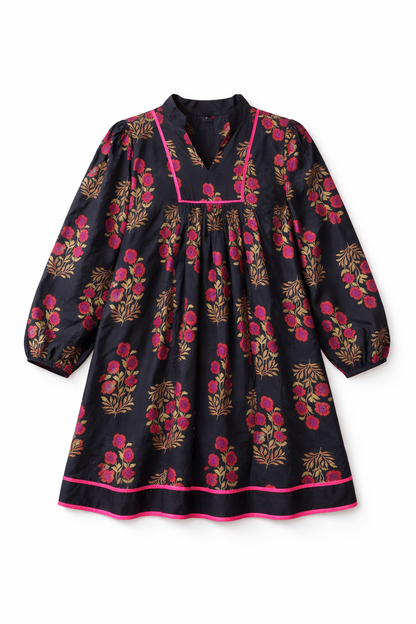 🖤Midnight Garden Floral Babydoll Dress