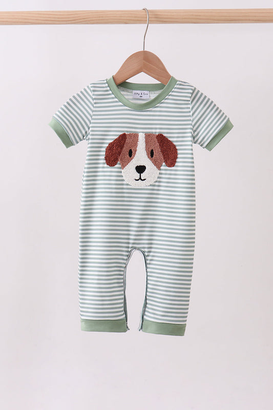 Gray Stripe Puppy Romper 👶🐶