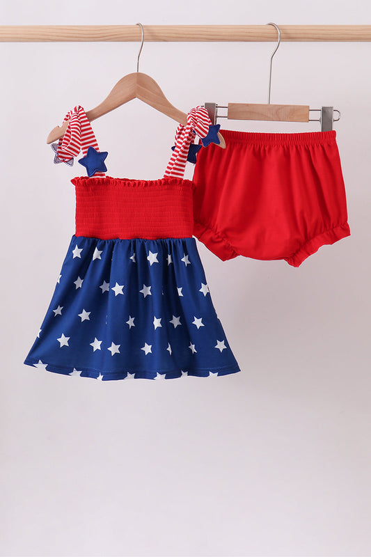 Blue Star Smocked Bloomer Set 👶⭐