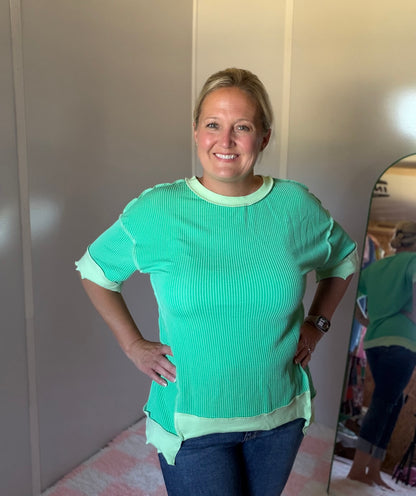 Mint To Be Ribbed Tee 💚