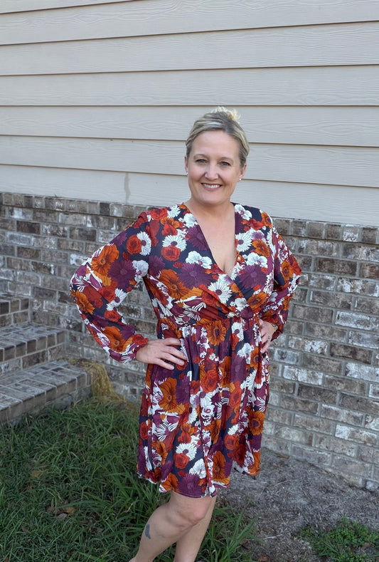 💃Sweet Scarlet Floral Flowy Dress