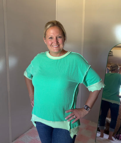 Mint To Be Ribbed Tee 💚