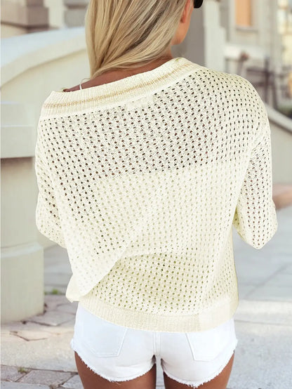 Soft Open-Weave Dolman Sweater🌴