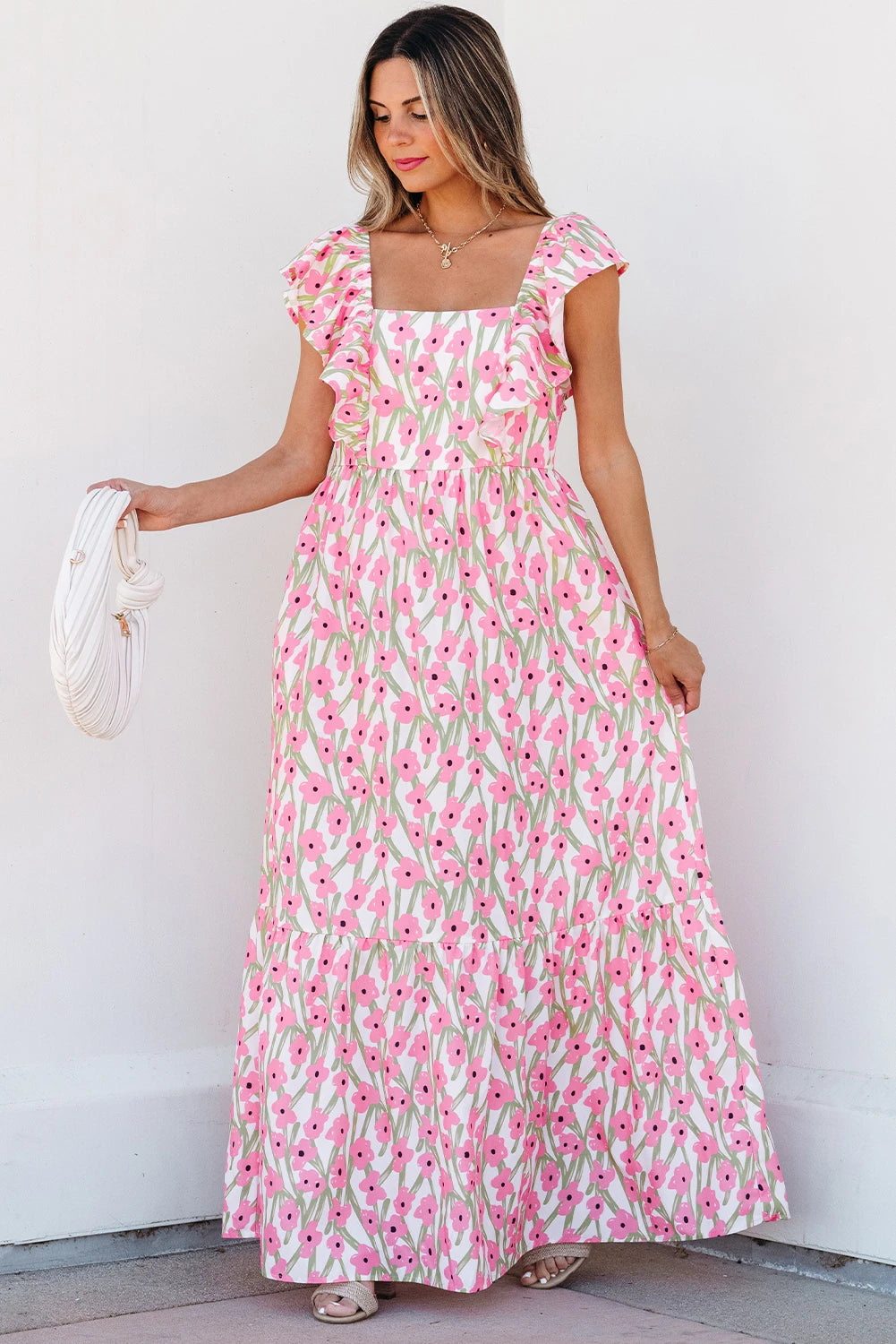 🌷Sweet Bloom Square Neck Maxi Dress
