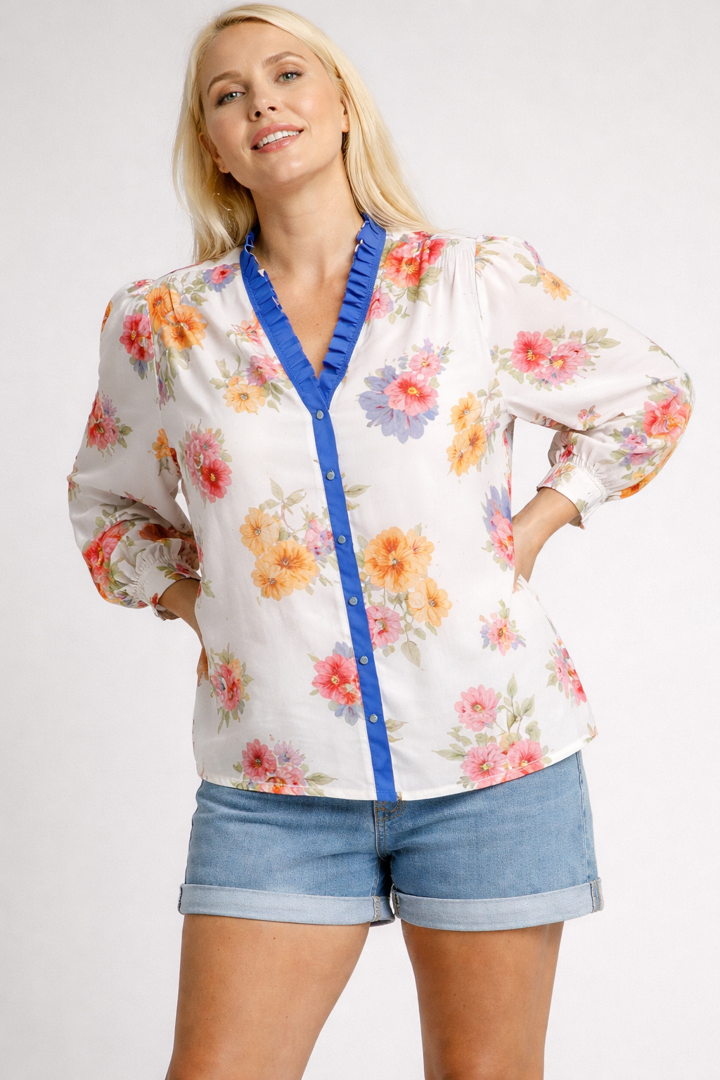 Floral Button-Down Blouse💐