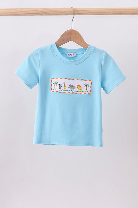 Blue Animal Embroidery Top 👶🐻