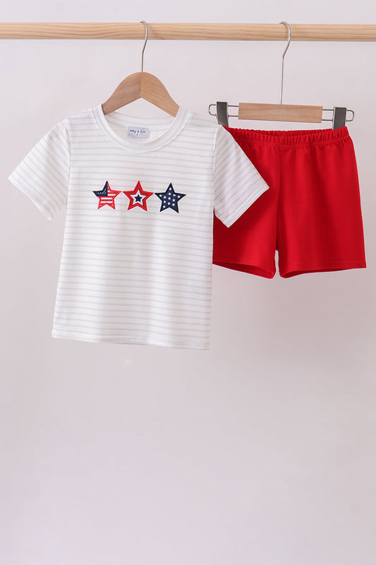 Red Star Appliqué Short Set 👶⭐️