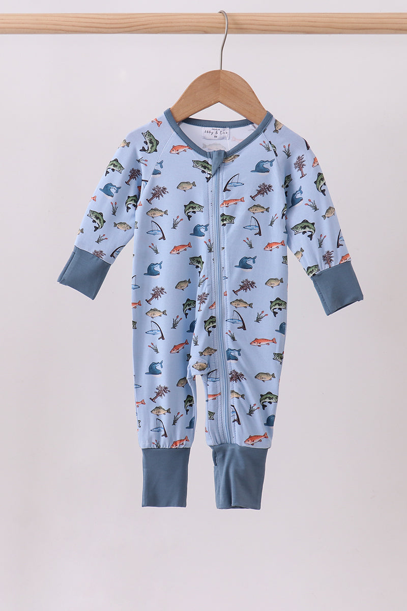 Gone Fishin’ Bamboo Romper 👶🐟