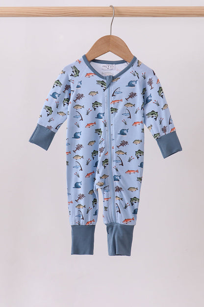 Gone Fishin’ Bamboo Romper 👶🐟
