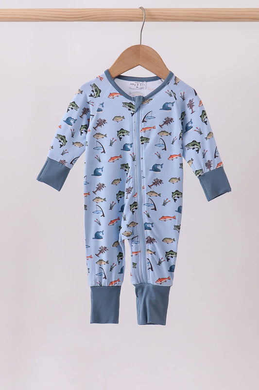 Gone Fishin’ Bamboo Romper 👶🐟