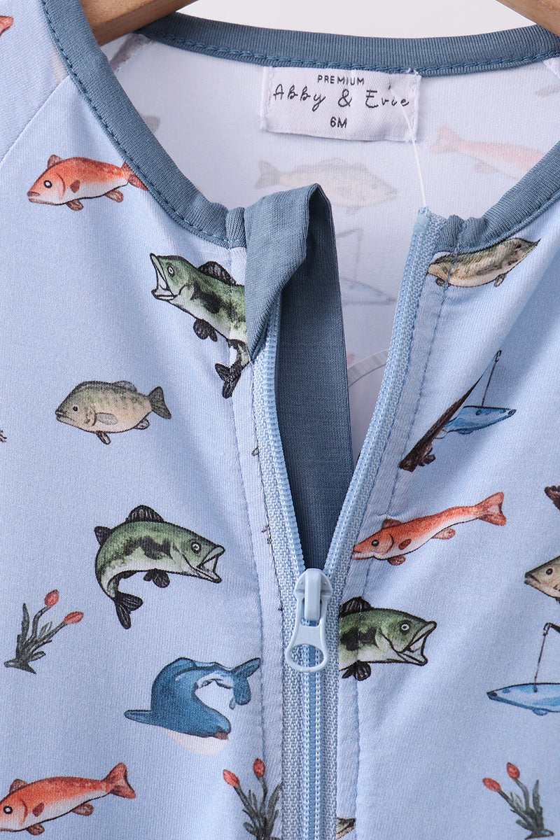 Gone Fishin’ Bamboo Romper 👶🐟