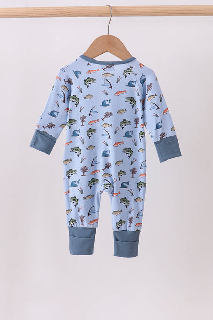 Gone Fishin’ Bamboo Romper 👶🐟