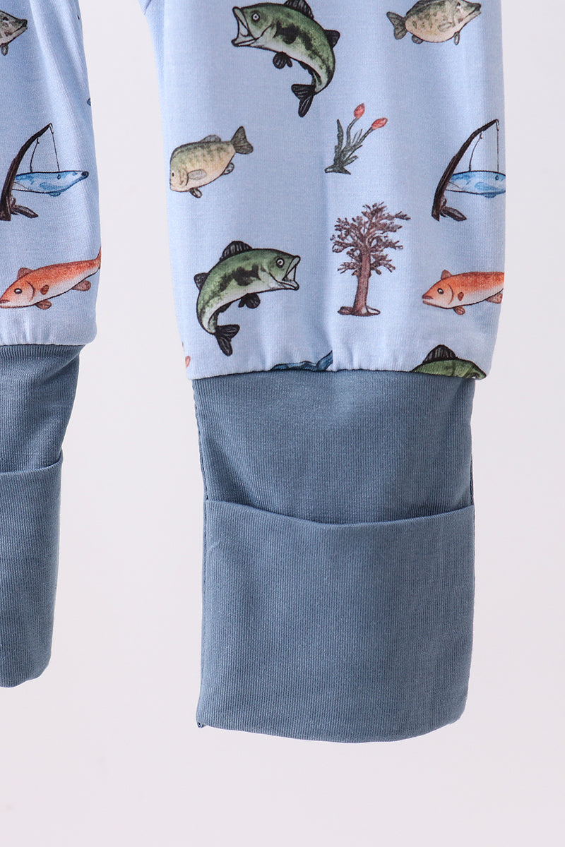 Gone Fishin’ Bamboo Romper 👶🐟
